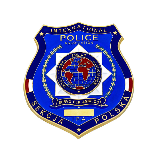 Blue soft enamel police badge