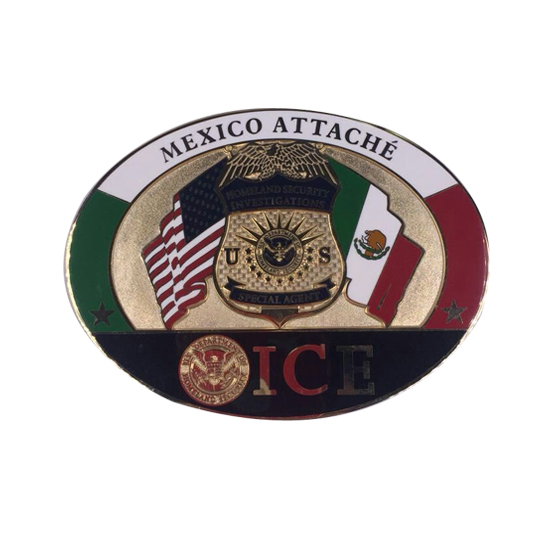 Mexico Police Badge Gold Immitation hard enamel